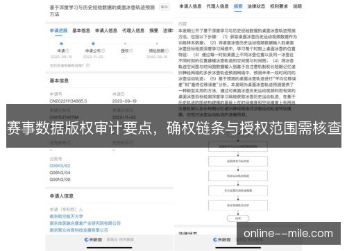 赛事数据版权审计要点，确权链条与授权范围需核查
